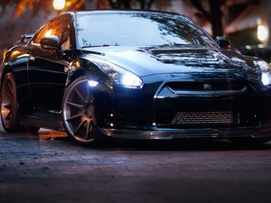 安卓汽车 超跑 GTR 日产 nisan 尼桑 黑色手机壁纸