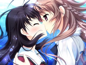 安卓动漫 动漫少女 接吻 插画手机壁纸