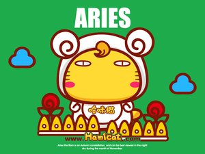 安卓动漫 插画 手绘 Hamicat 哈咪猫 白羊座 星座手机壁纸