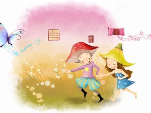安卓动漫 梦幻童年 童年时光 插画 手绘手机壁纸