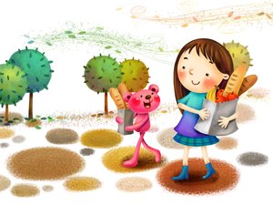 安卓动漫 梦幻童年 插画 手绘 可爱手机壁纸