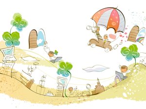 安卓动漫 梦幻童年 插画 手绘 可爱手机壁纸