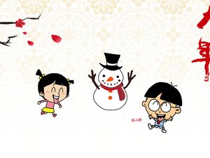 安卓动漫 小明 原创 新年 过年 喜庆 春节 蛇年 拜年 2013年手机壁纸