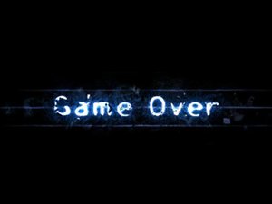 安卓游戏 蓝 破碎 game over手机壁纸