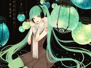 动漫 动漫少女 初音 插画