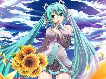 动漫 动漫少女 初音 儿童桌面专用