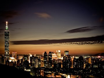 风景 旅游 中国 台湾 台北101大厦 城市 夜景