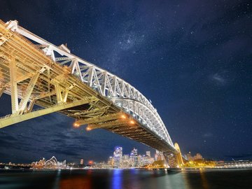 风景 城市夜景 大桥