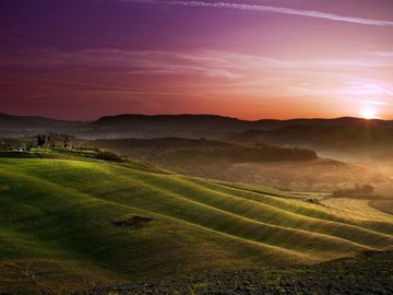 风景 风光 美景 田野 黄昏