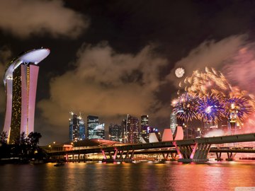 风景 旅游 新加坡 城市 夜景 烟花