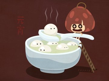动漫 卡通 可爱 元宵节 欧型兔 MOJI 莫吉 插画