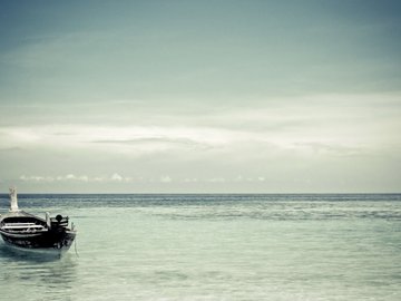 风景 海洋 小船