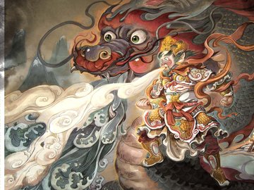 炫酷 手绘 中国风 造龙师 莲羊 奉图贺岁 龙 艺术