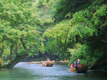 风景 小船 绿意 清新