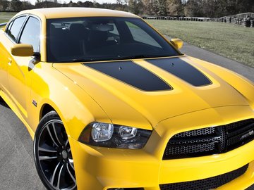 Dodge 道奇 Charger 汽车 宽屏 跑车 黄色