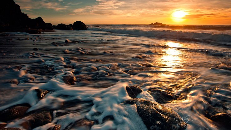 风景 落日 夕阳 落日余晖 大海