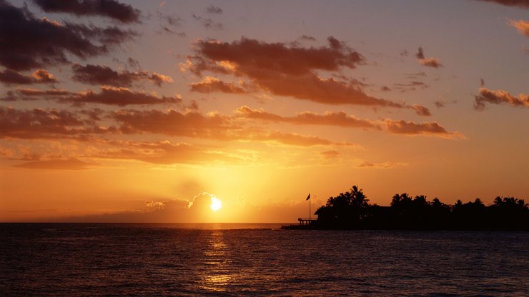 风景 大海 夕阳 晚霞