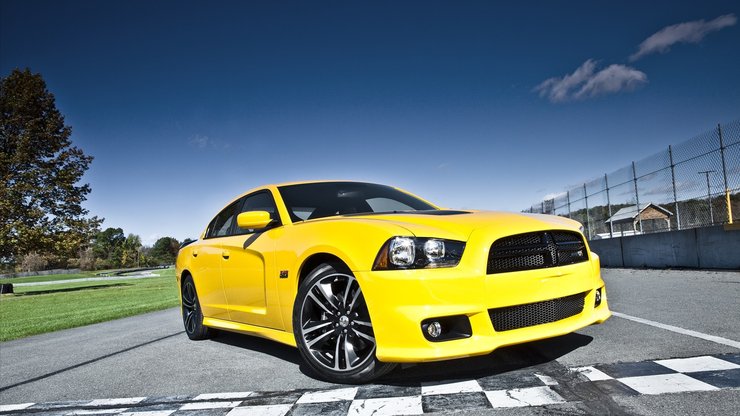 Dodge 道奇 Charger 汽车 宽屏 跑车 黄色