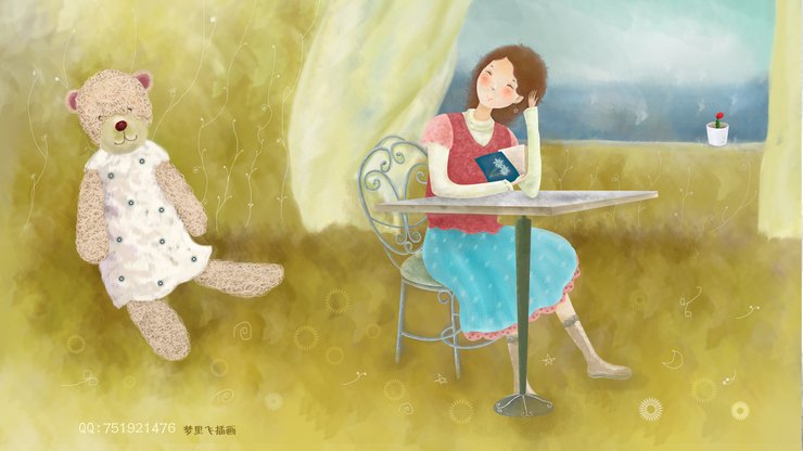 安卓手机动漫 卡通 插画 手绘 梦里飞插画 思考高清壁纸