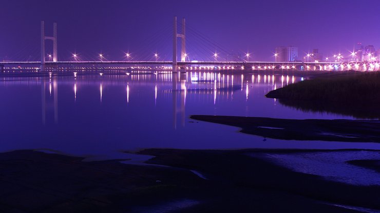 安卓手机风景 旅游 中国 台湾 台北 夜景 大桥高清壁纸