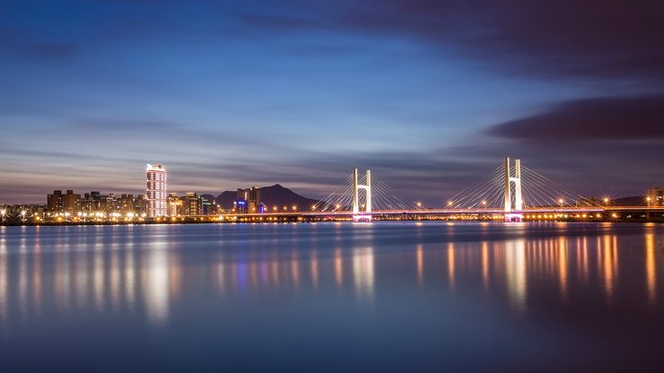 安卓手机风景 旅游 中国 台湾 台北 夜景 大桥高清壁纸