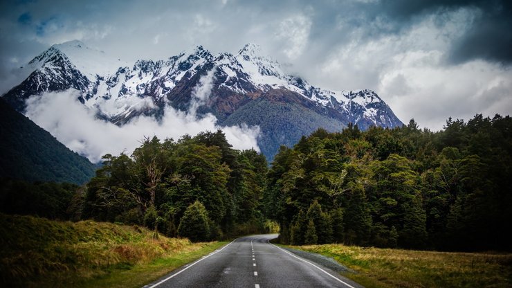安卓手机风景 公路 雪山高清壁纸