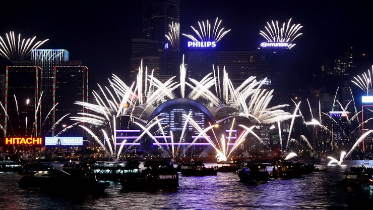 安卓手机风景 烟花 夜晚高清壁纸