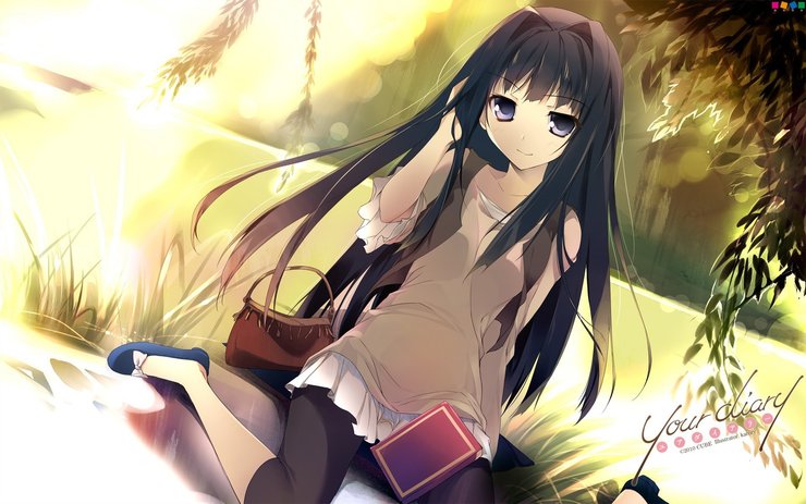 安卓手机日本 动漫 原创 午后 惬意 可爱 美丽 萝莉 淡黄 草泥马高清壁纸
