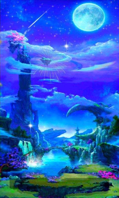 梦幻仙境瀑布-绿豆动态壁纸